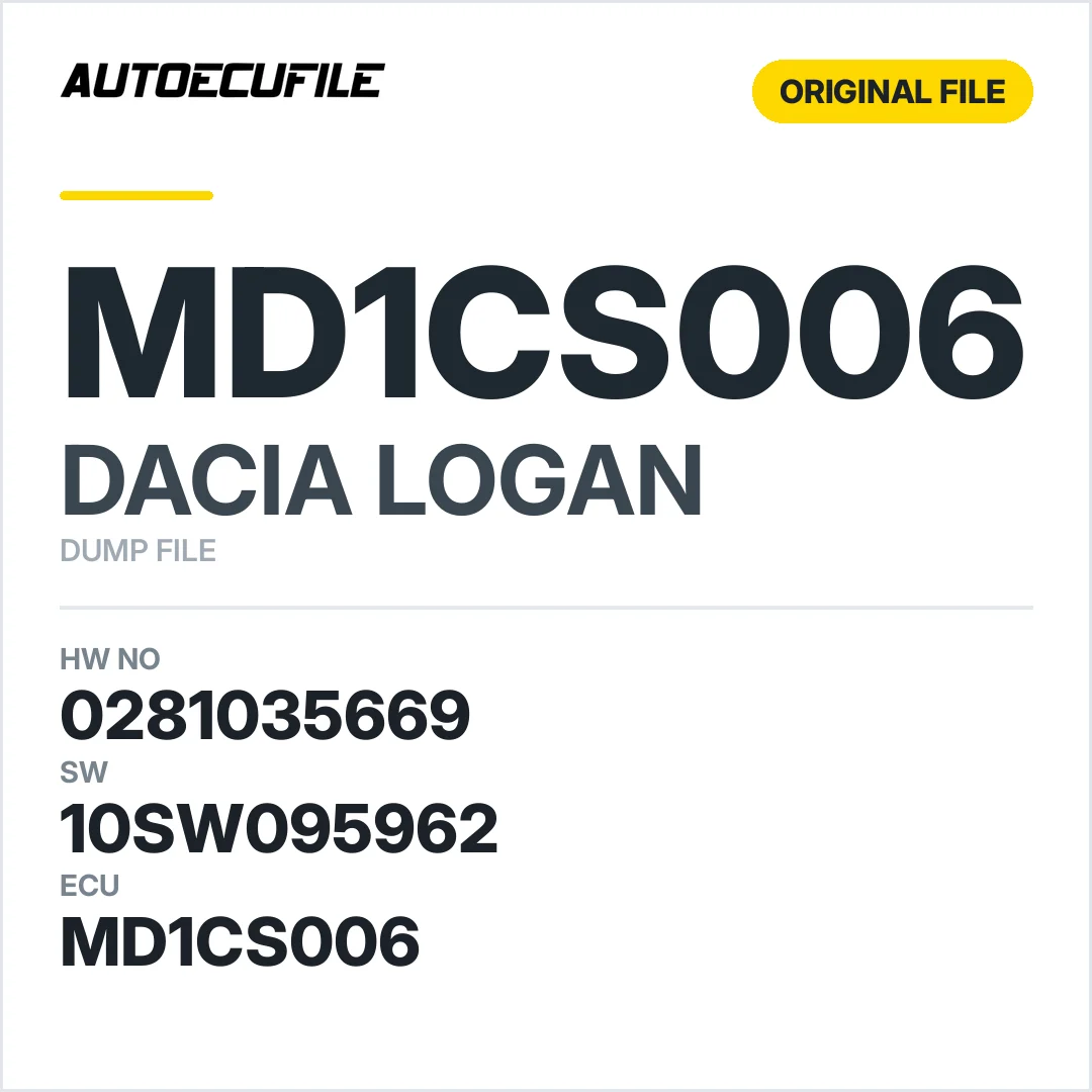 DACIA LOGAN MD1CS006 0281035669 10SW036647 10SW095962 DUMP