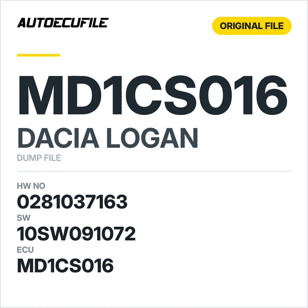 DACIA LOGAN MD1CS016 0281037163 10SW060922 10SW091072 DUMP