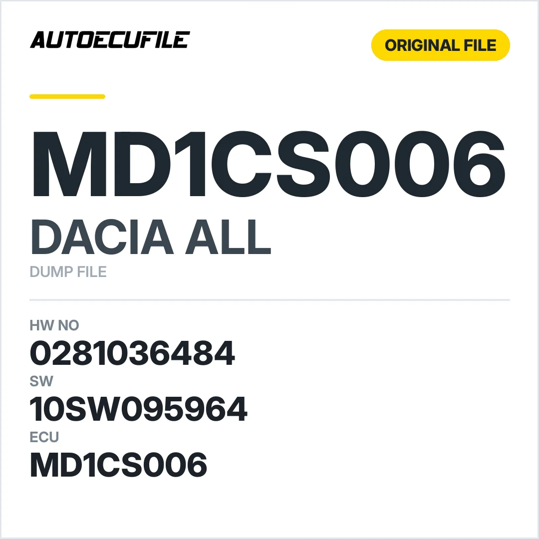 DACIA MD1CS006 0281036484  10SW050497 10SW095964 DUMP