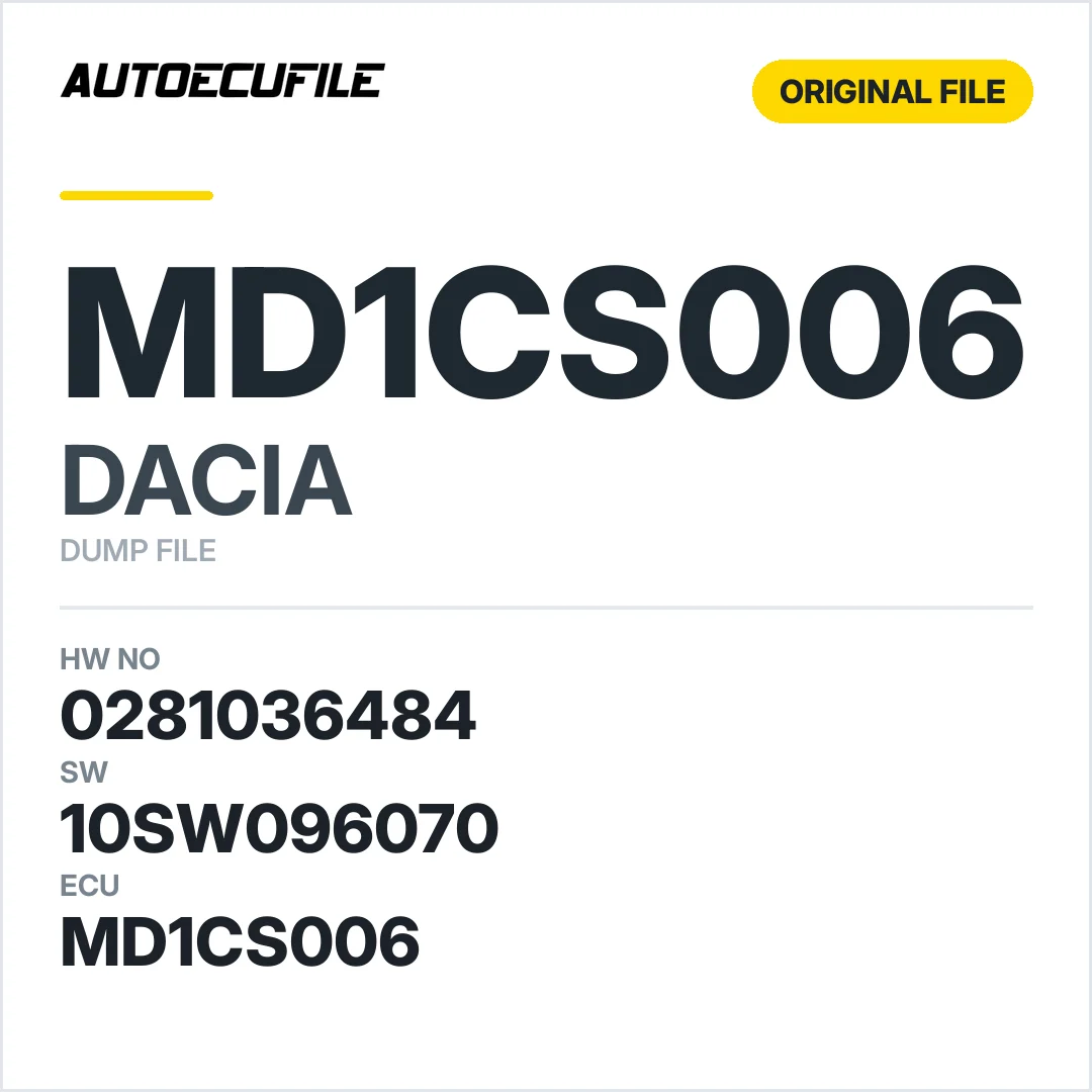 DACIA MD1CS006 0281036484 10SW050497 10SW096070 DUMP