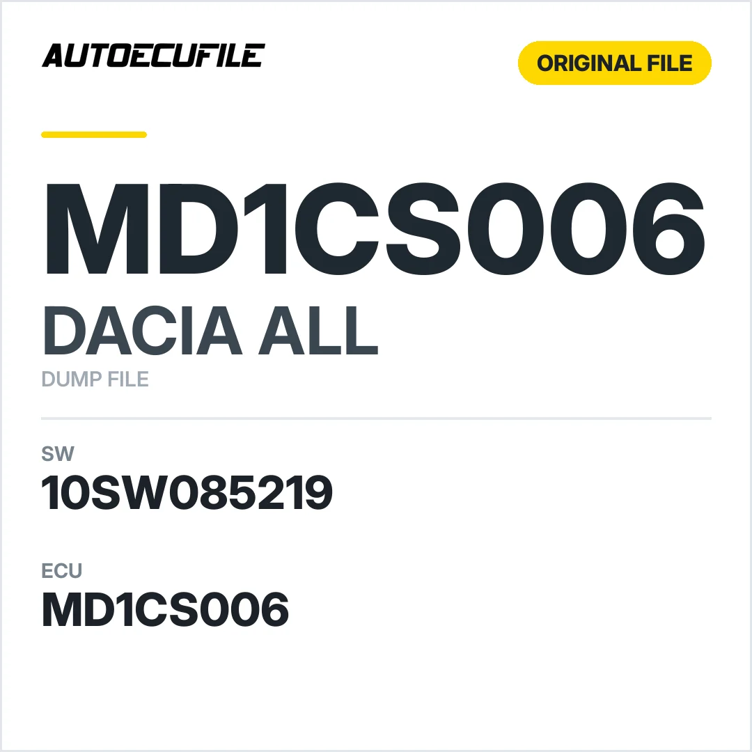 DACIA MD1CS006 10SW050497 10SW085219 DUMP