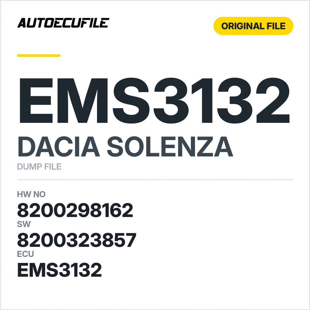 DACIA SOLENZA EMS3132 8200298162 8200323857  DUMP
