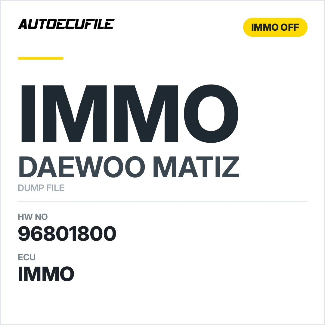 DAEWOO MATIZ 5WY5407A 96801800 9A IMMO OFF DUMP