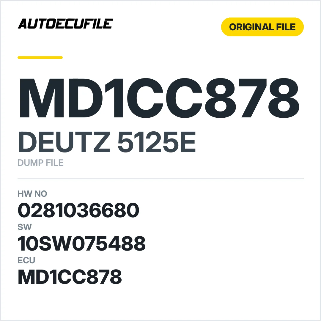 DEUTZ 5125E MD1CC878 0281036680 10SW075488 DUMP