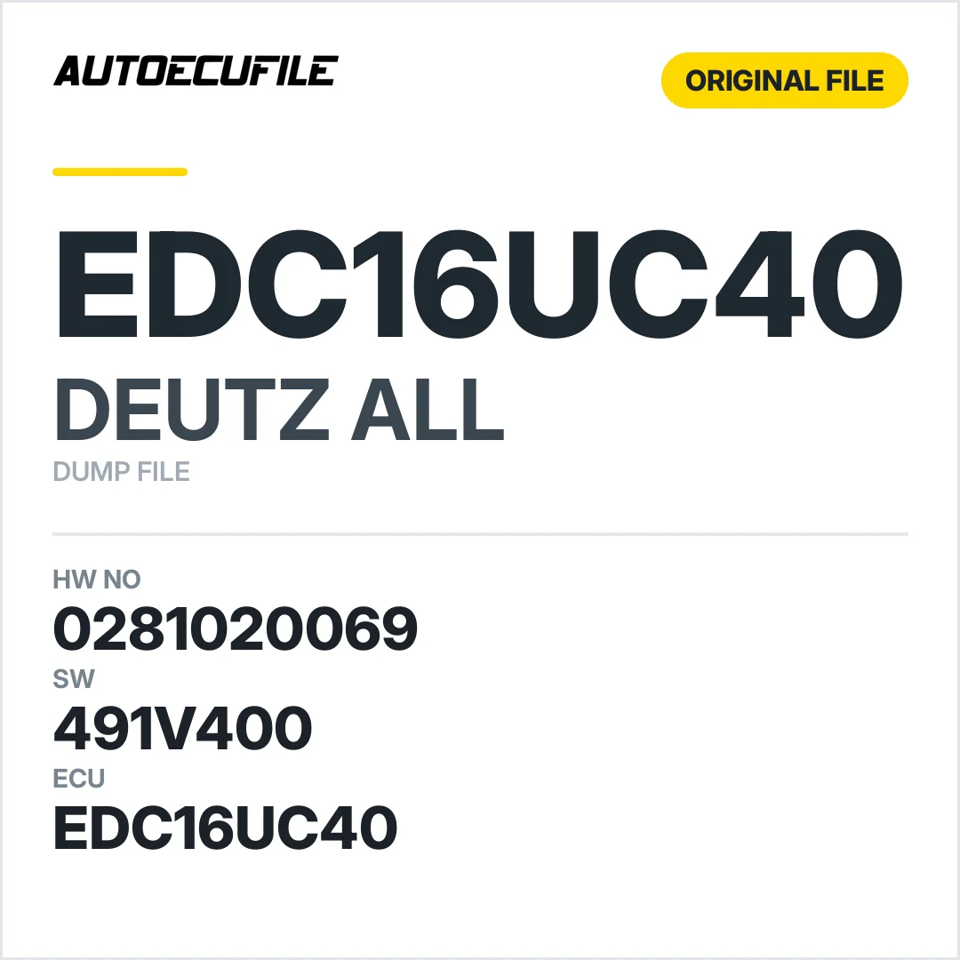 DEUTZ  EDC16UC40 0281020069  491V400 1037375888 DUMP