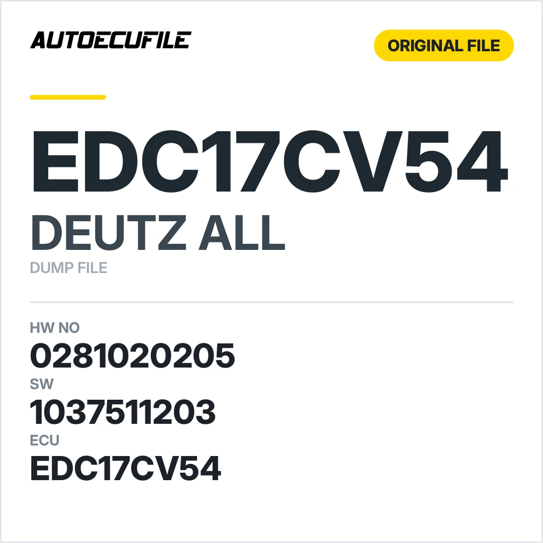 DEUTZ EDC17CV54 0281020205 1037511203 DUMP