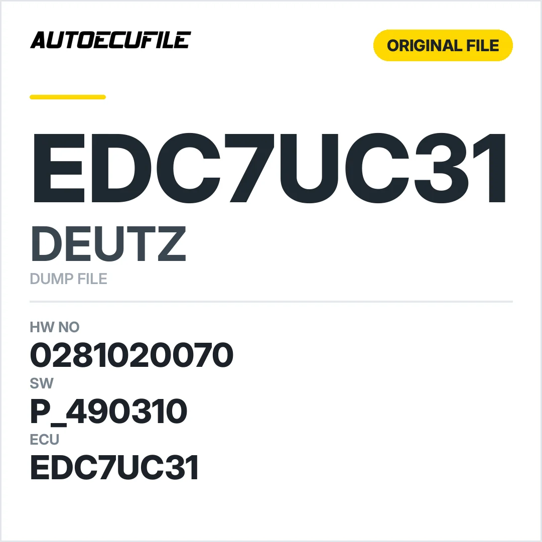 DEUTZ EDC7UC31  0281020070 P 490310 DUMP