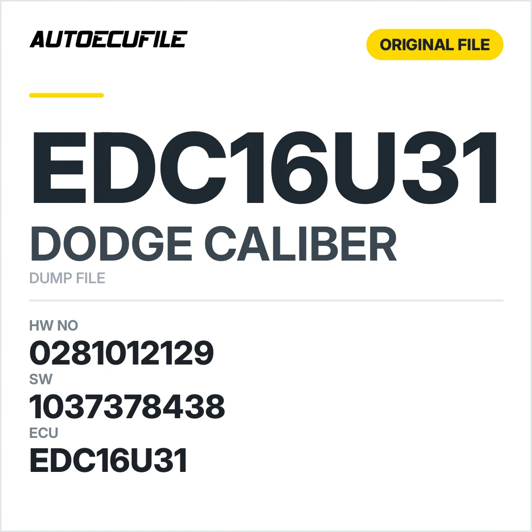 DODGE CALIBER EDC16U31 0281012129 1037378438 DUMP