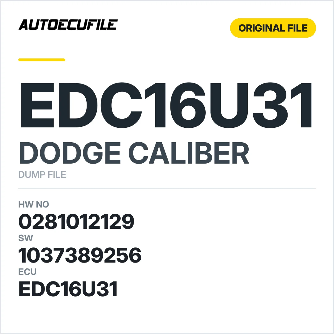 DODGE CALIBER EDC16U31 0281012129 1037389256 DUMP