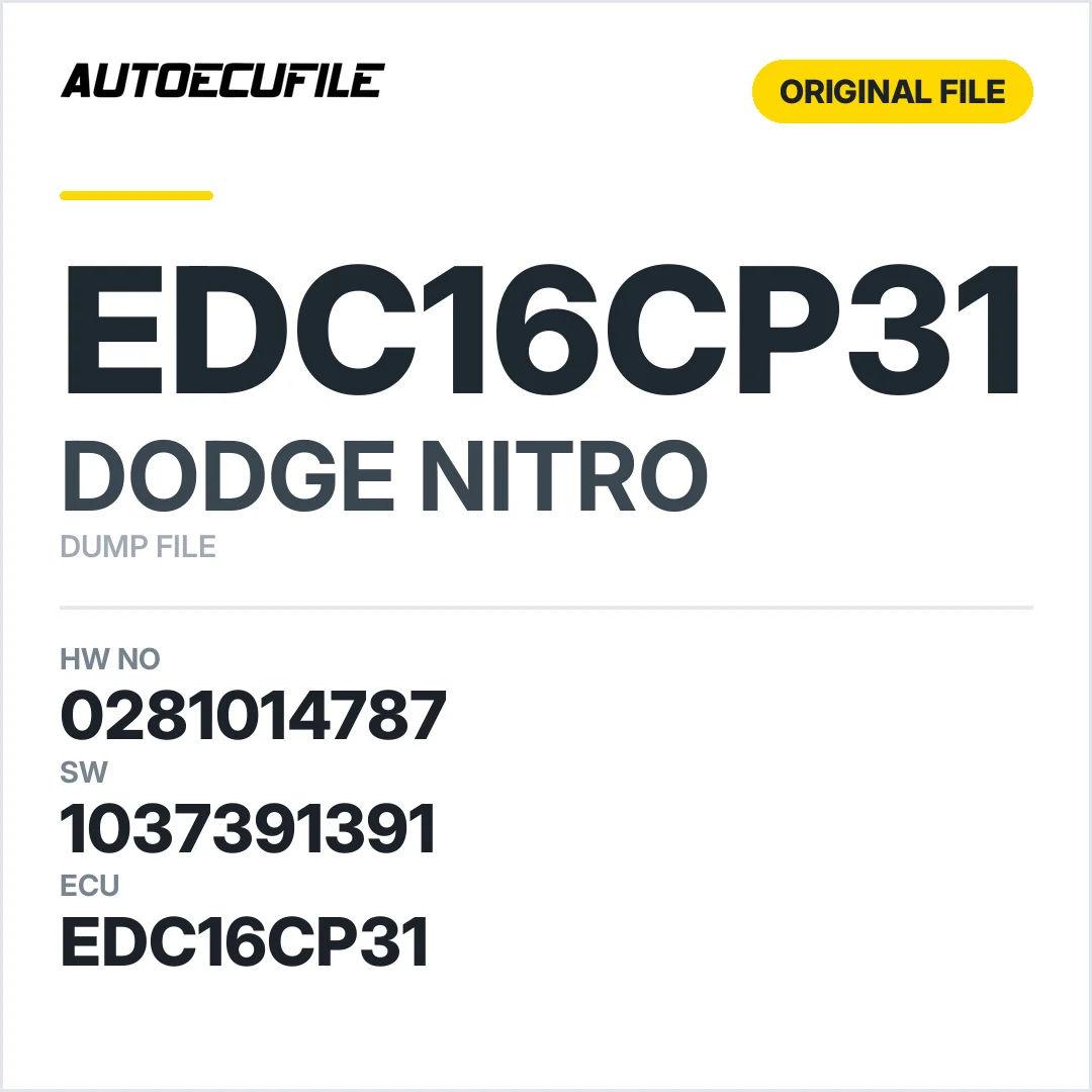 DODGE NITRO EDC16CP31 0281014787 1037391391 DUMP