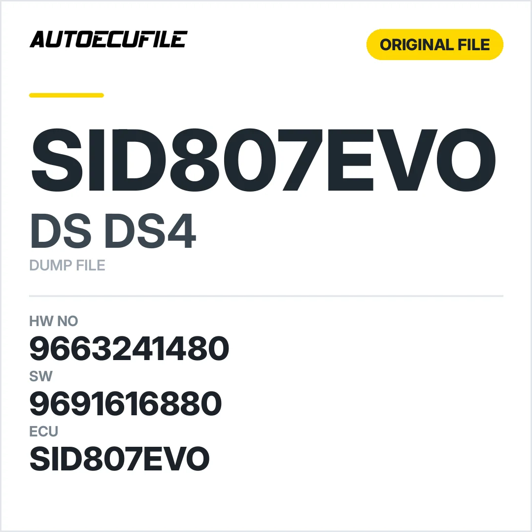 DS 4 SID807EVO  9663241480 9691616880  DUMP