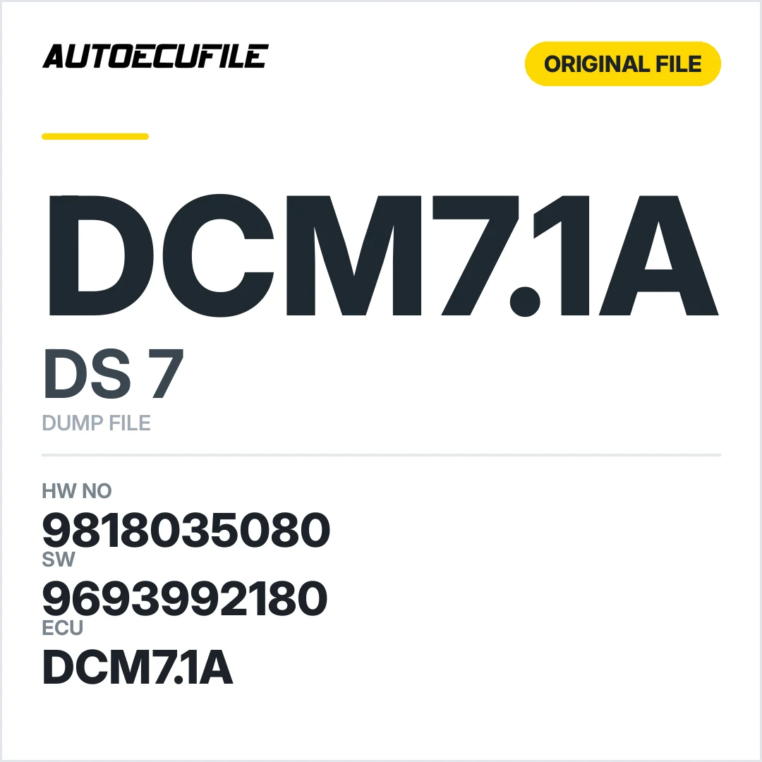 DS7 DCM7.1A  9818035080 9693992180  DUMP
