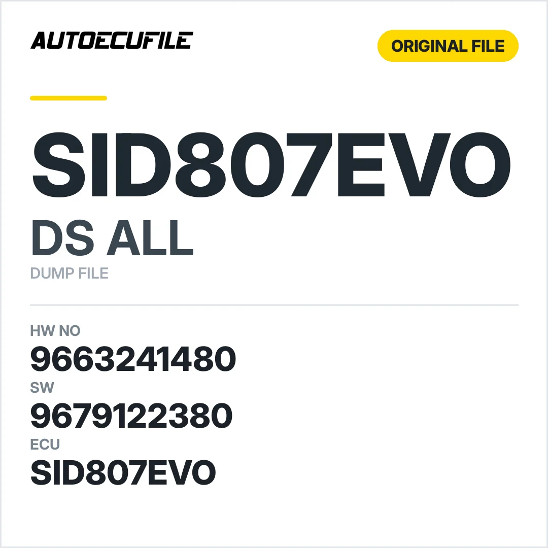 DS SID807EVO 9663241480 9679122380 DUMP