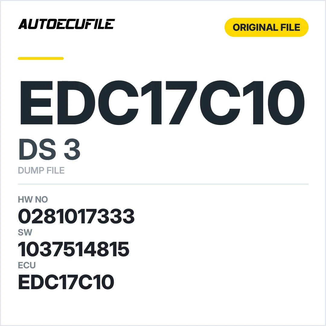 DS3 EDC17C10 0281017333 1037514415 1037514815 DUMP