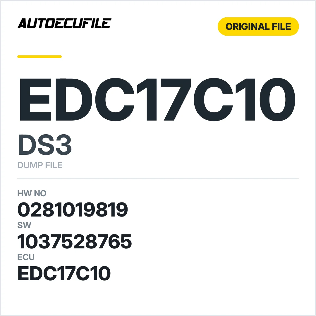 DS3 EDC17C10 0281019819 9679177080 1037528765 DUMP