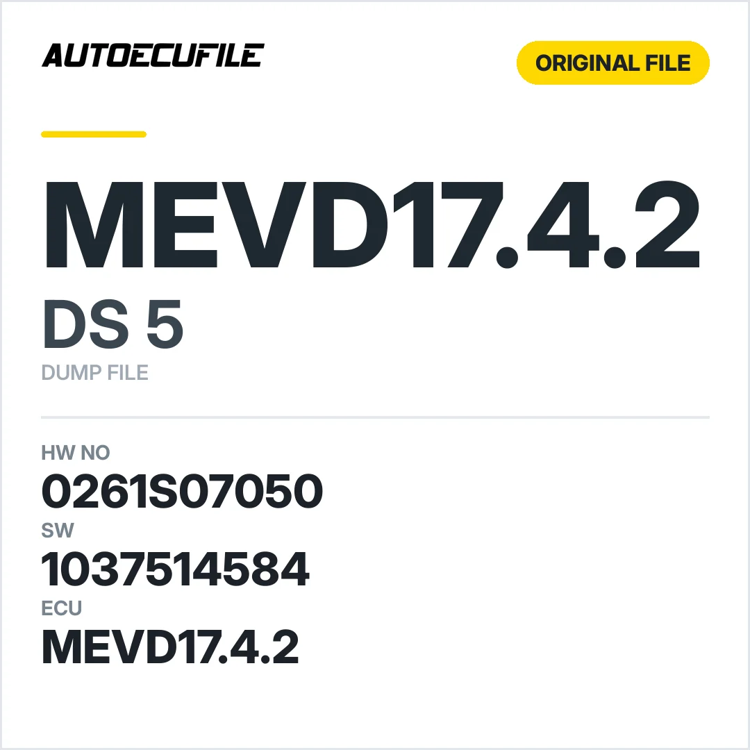 DS5 MEVD17.4.2 0261S07050 1037514584 DUMP