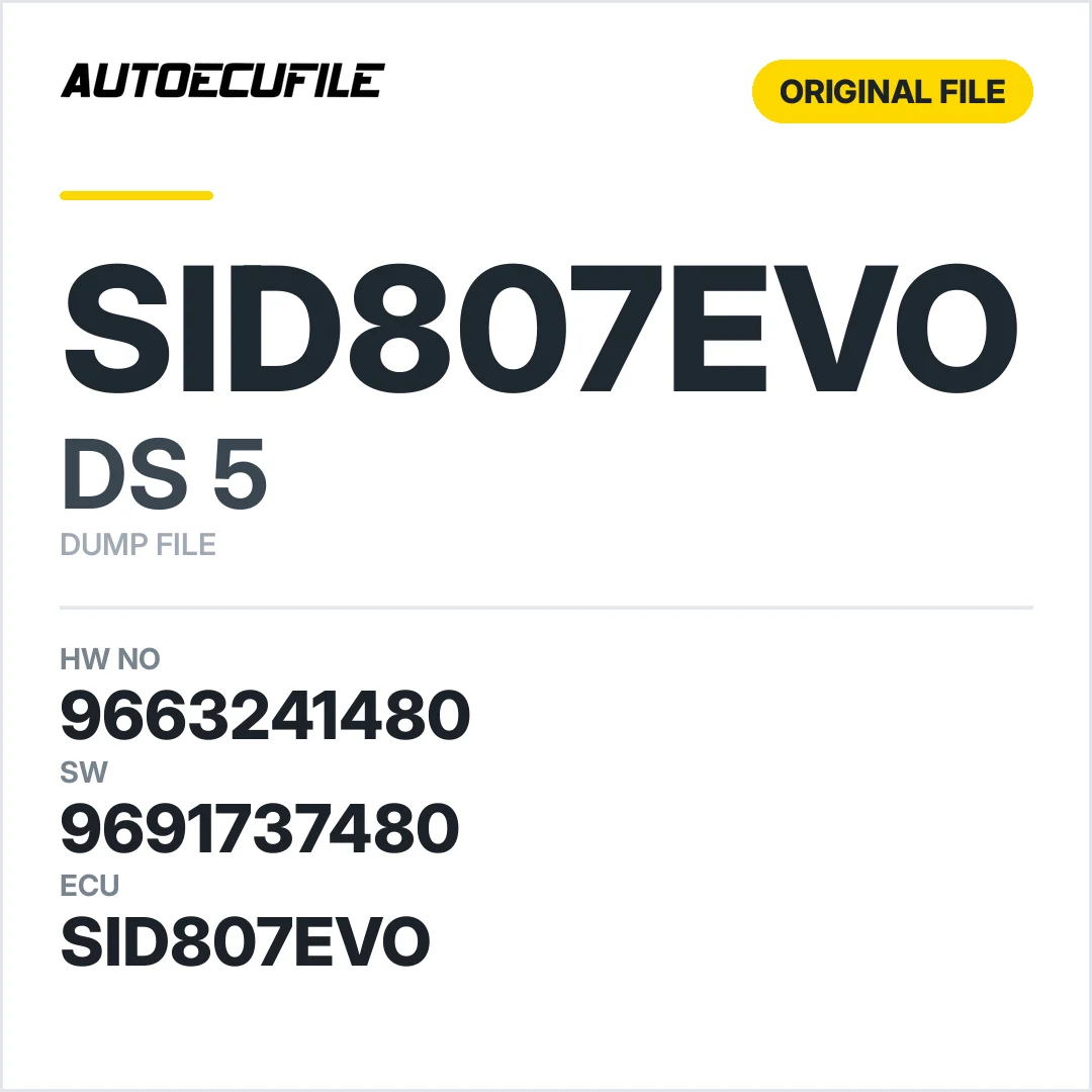 DS5 SID807EVO 9663241480 9691737480 DUMP