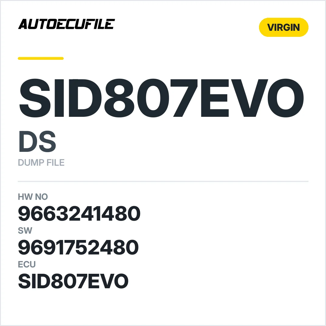 DS5 SID807EVO 9663241480 9691752480 VIRGIN DUMP