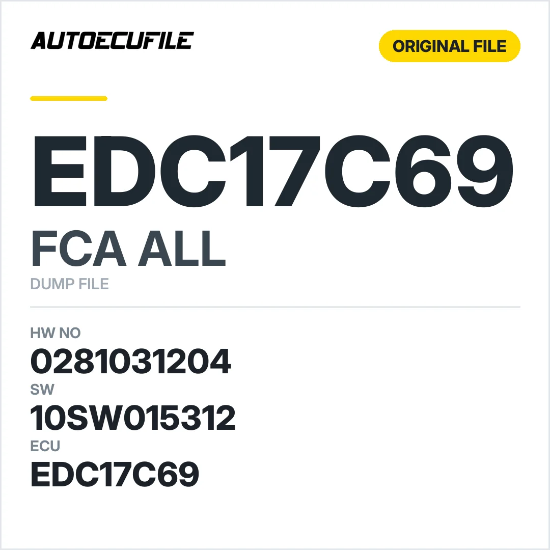FCA EDC17C69 0281031204 10SW015312 DUMP