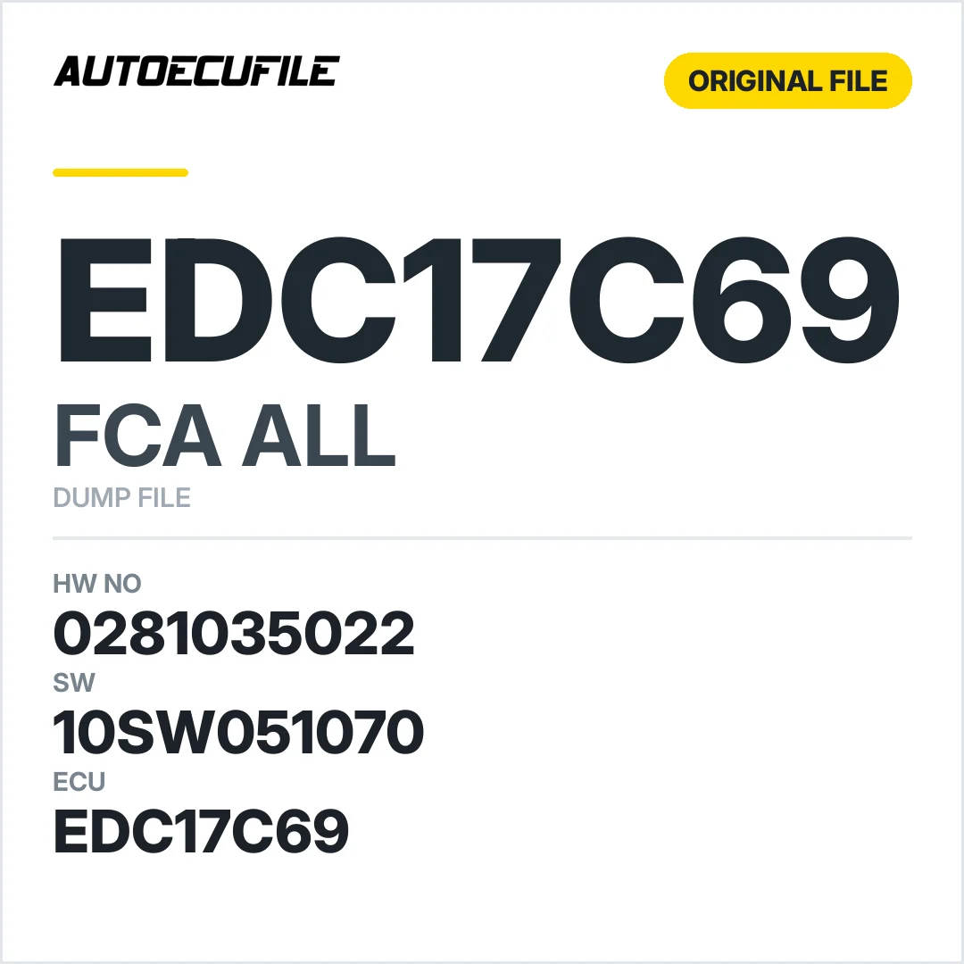 FCA EDC17C69 0281035022 10SW031423 10SW051070 DUMP