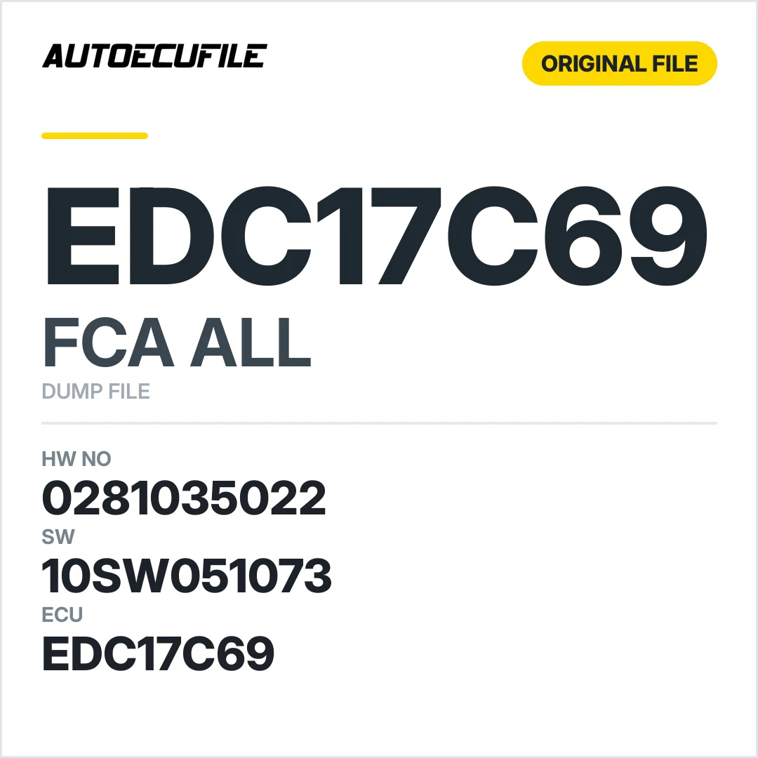 FCA EDC17C69 0281035022 10SW031423 10SW051073 DUMP
