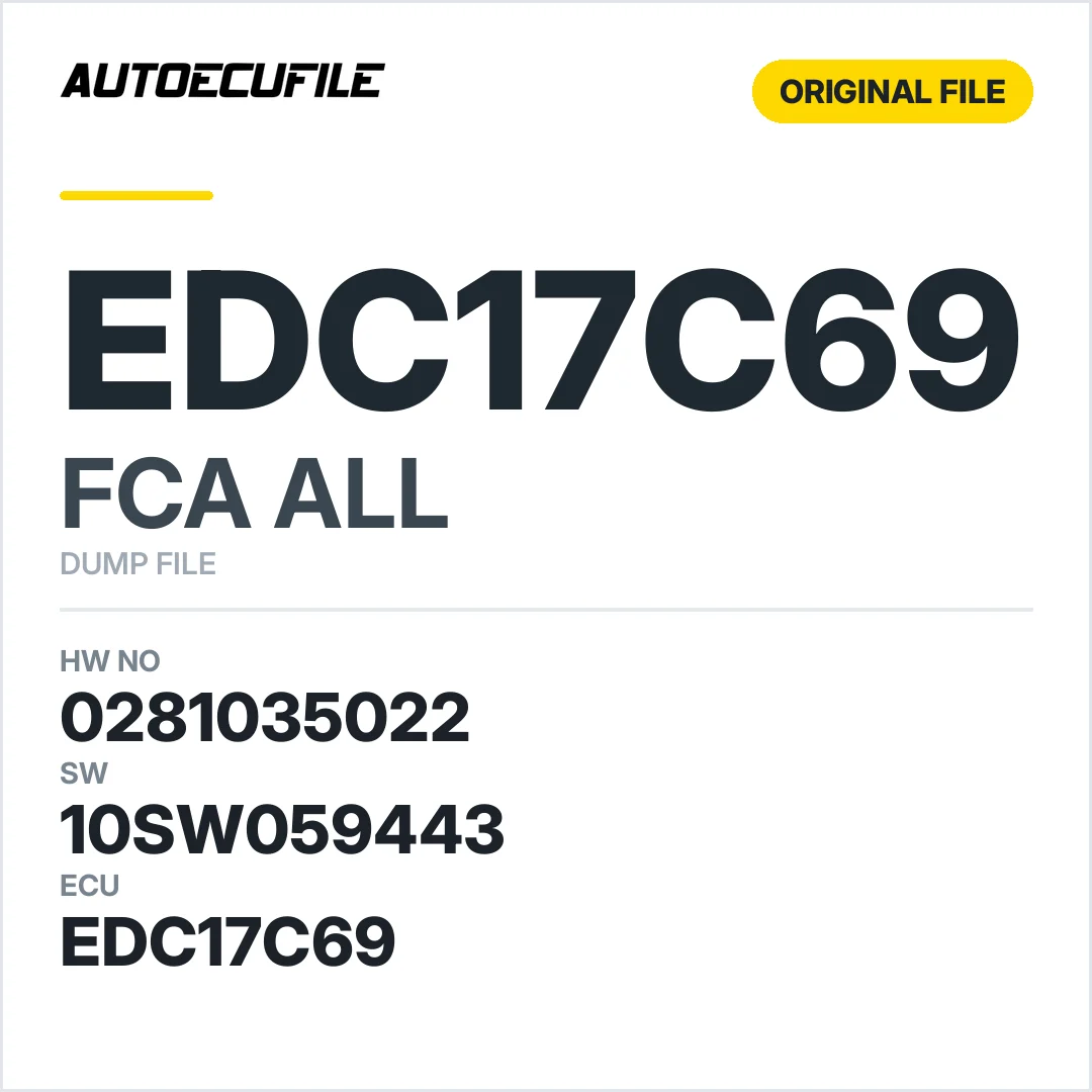FCA EDC17C69 0281035022 10SW031423 10SW059443 DUMP