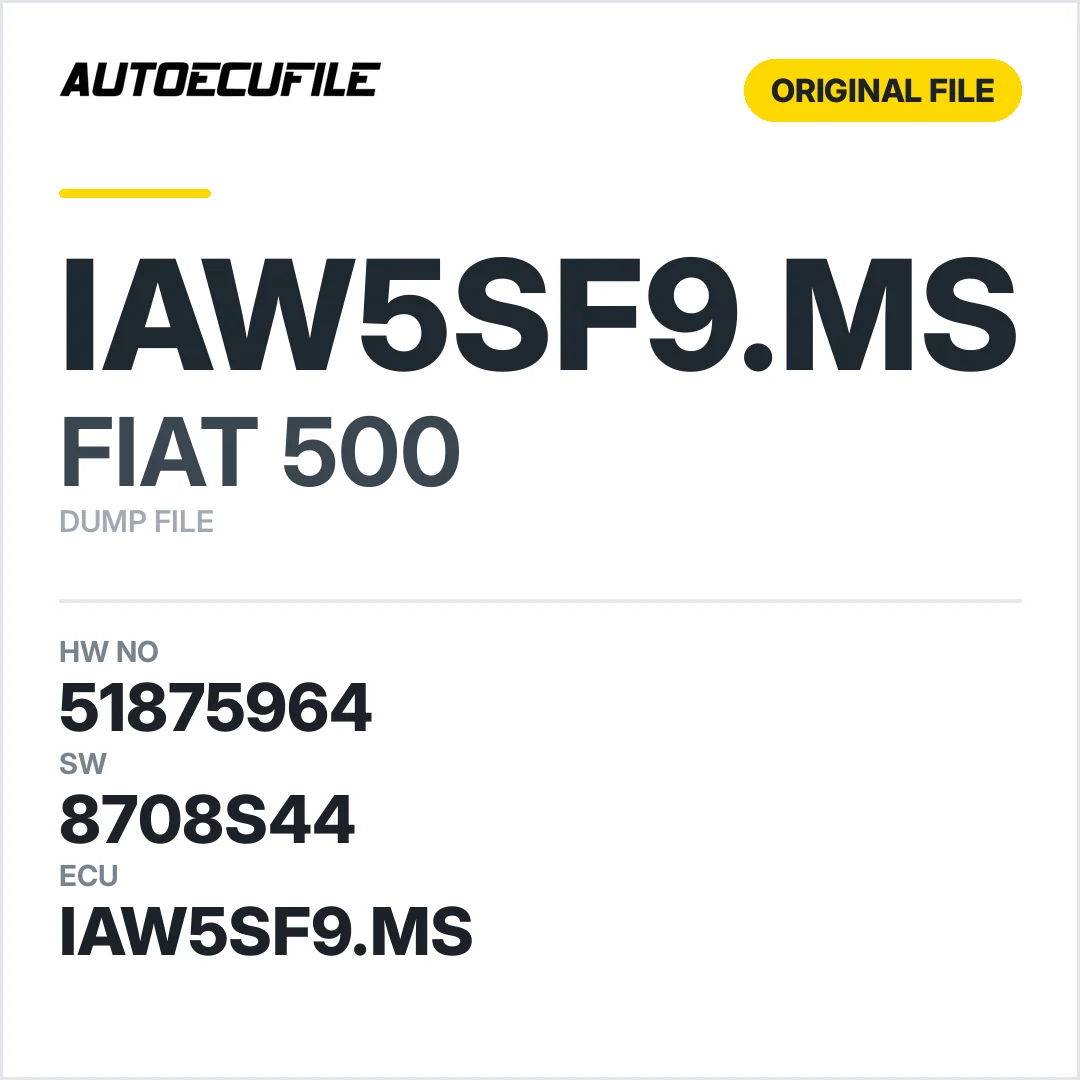 FIAT 500 IAW5SF9.MS 51875964 8708S44 DUMP