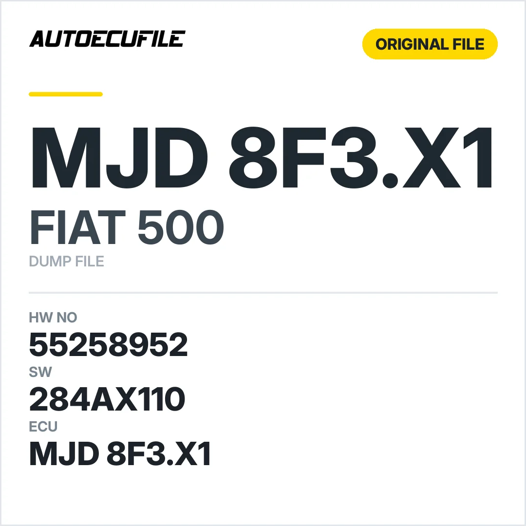 FIAT 500 MJD 8F3.X1 55258952 284AX110 DUMP