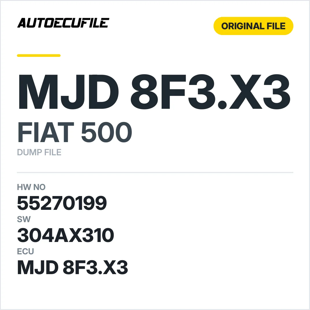 FIAT 500 MJD 8F3.X3 55270199 304AX310 DUMP