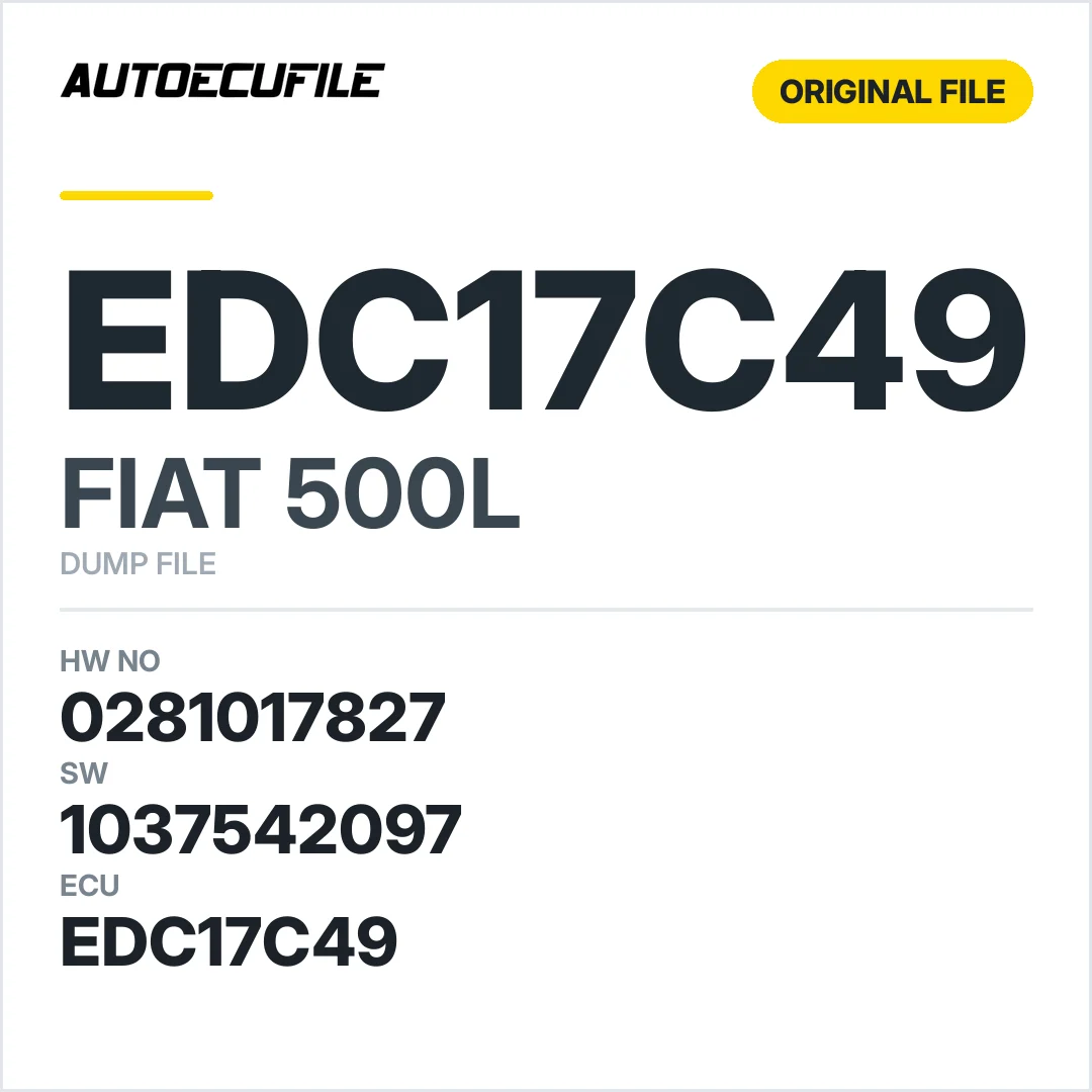 FIAT 500L EDC17C49 0281017827 1037542097 DUMP