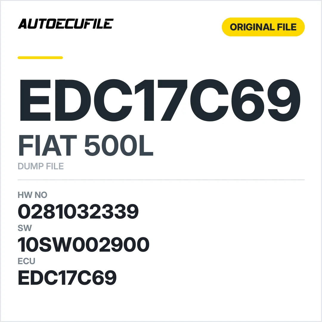 FIAT 500L EDC17C69 0281032339 10SW002900 DUMP