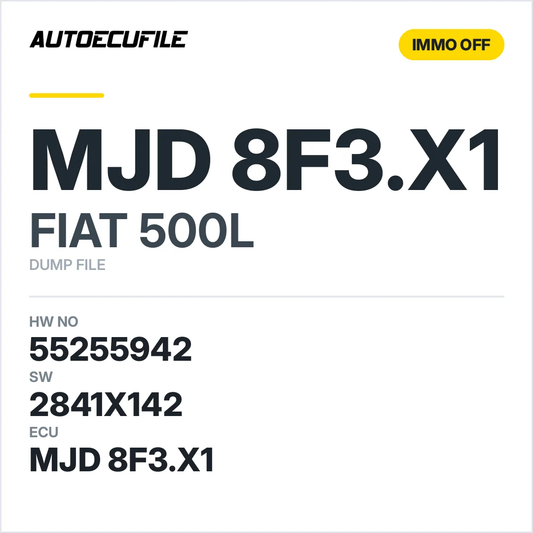 FIAT 500L MJD 8F3.X1 55255942 2841X142 IMMO OFF DUMP
