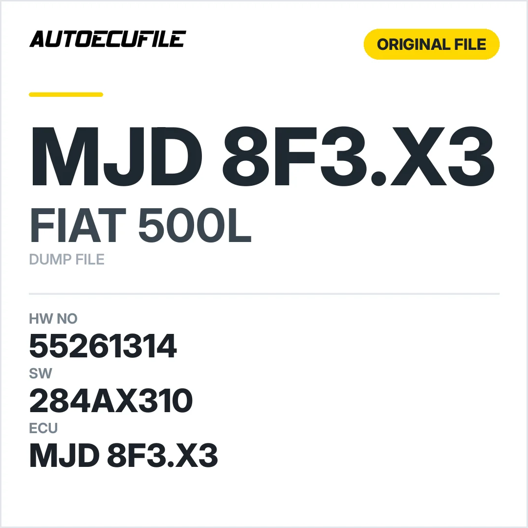 FIAT 500L MJD 8F3.X3  55261314 284AX310 DUMP