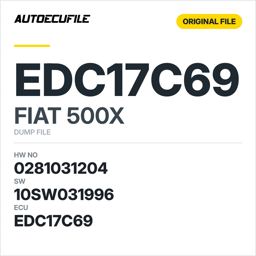 FIAT 500X EDC17C69 0281031204 10SW031996 DUMP