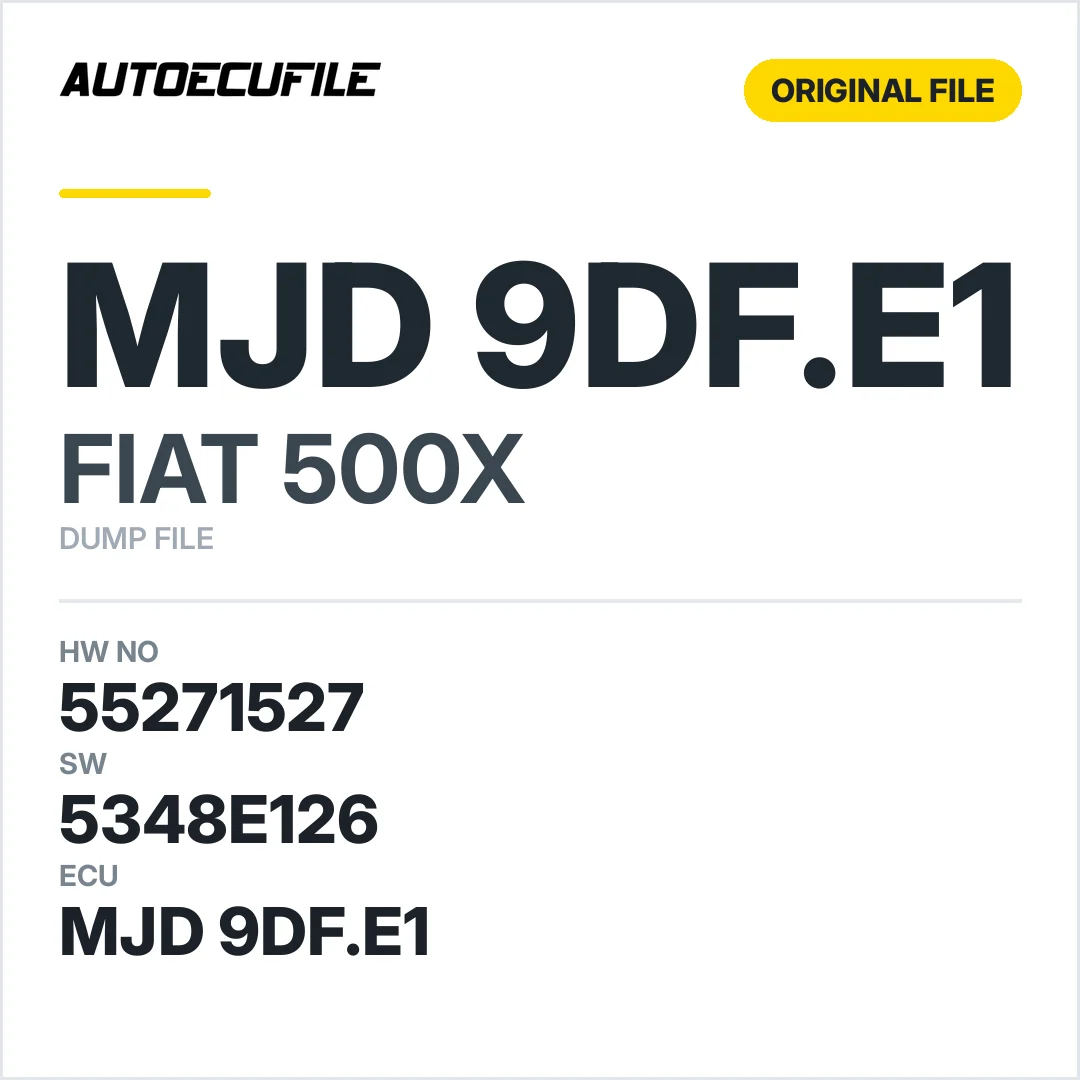 FIAT 500X MJD 9DF.E1 55271527 5348E126 DUMP