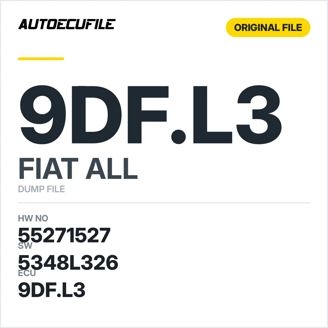 FIAT 9DF.L3 55271527 52057447 5348L326 DUMP