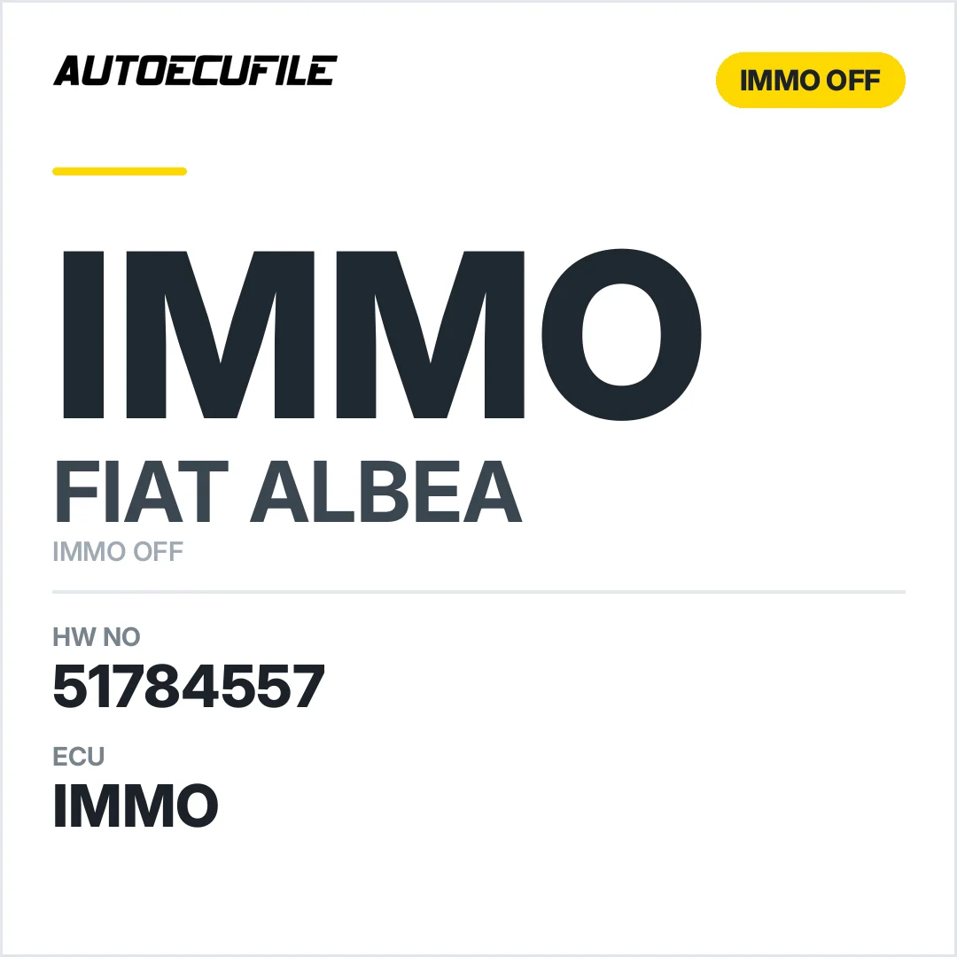 FIAT ALBEA 6JF 51784557 IMMO OFF