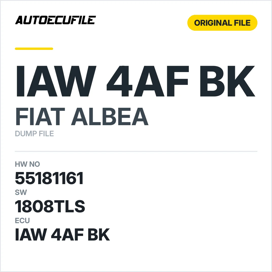 FIAT ALBEA IAW 4AF BK 55181161  DUMP