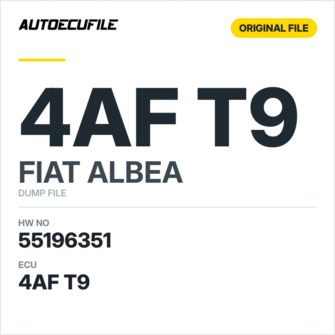 FIAT ALBEA IAW 4AF T9 55196351 DUMP