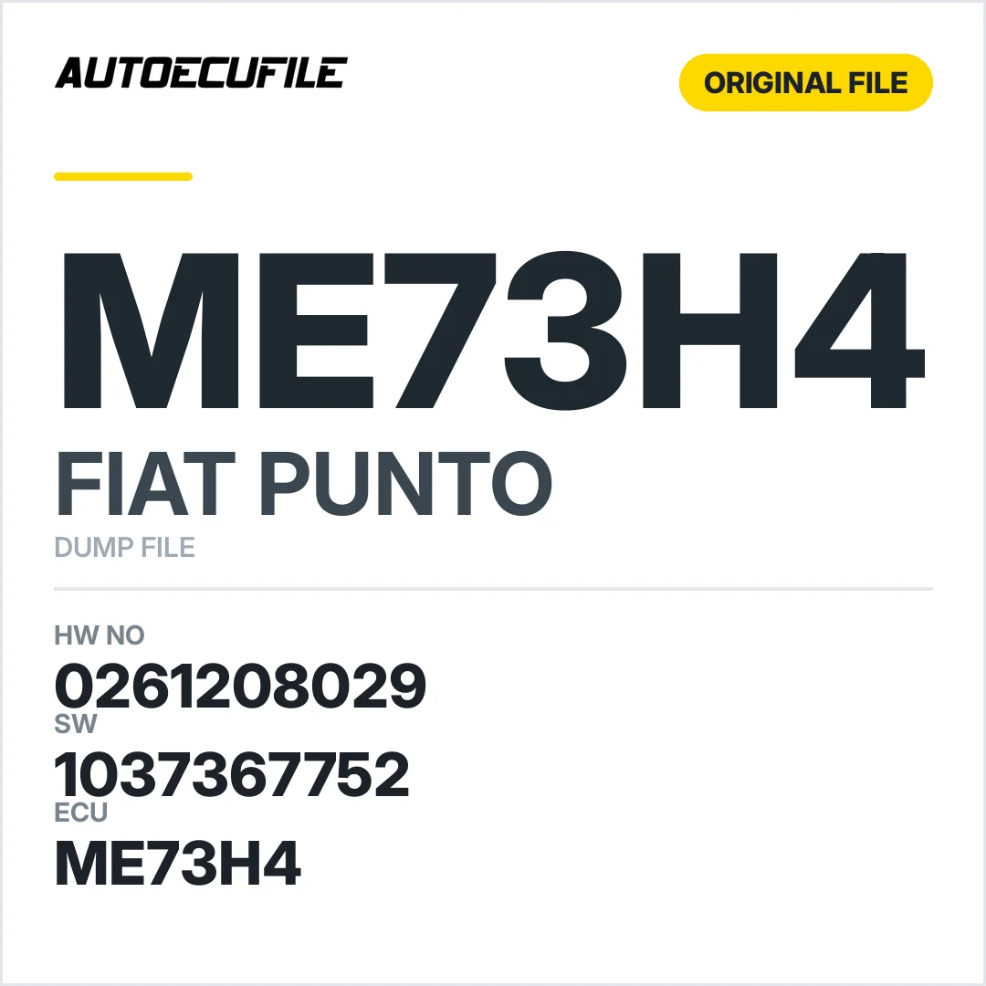 FIAT PUNTO ME73H4 0261208029 1037367752 DUMP