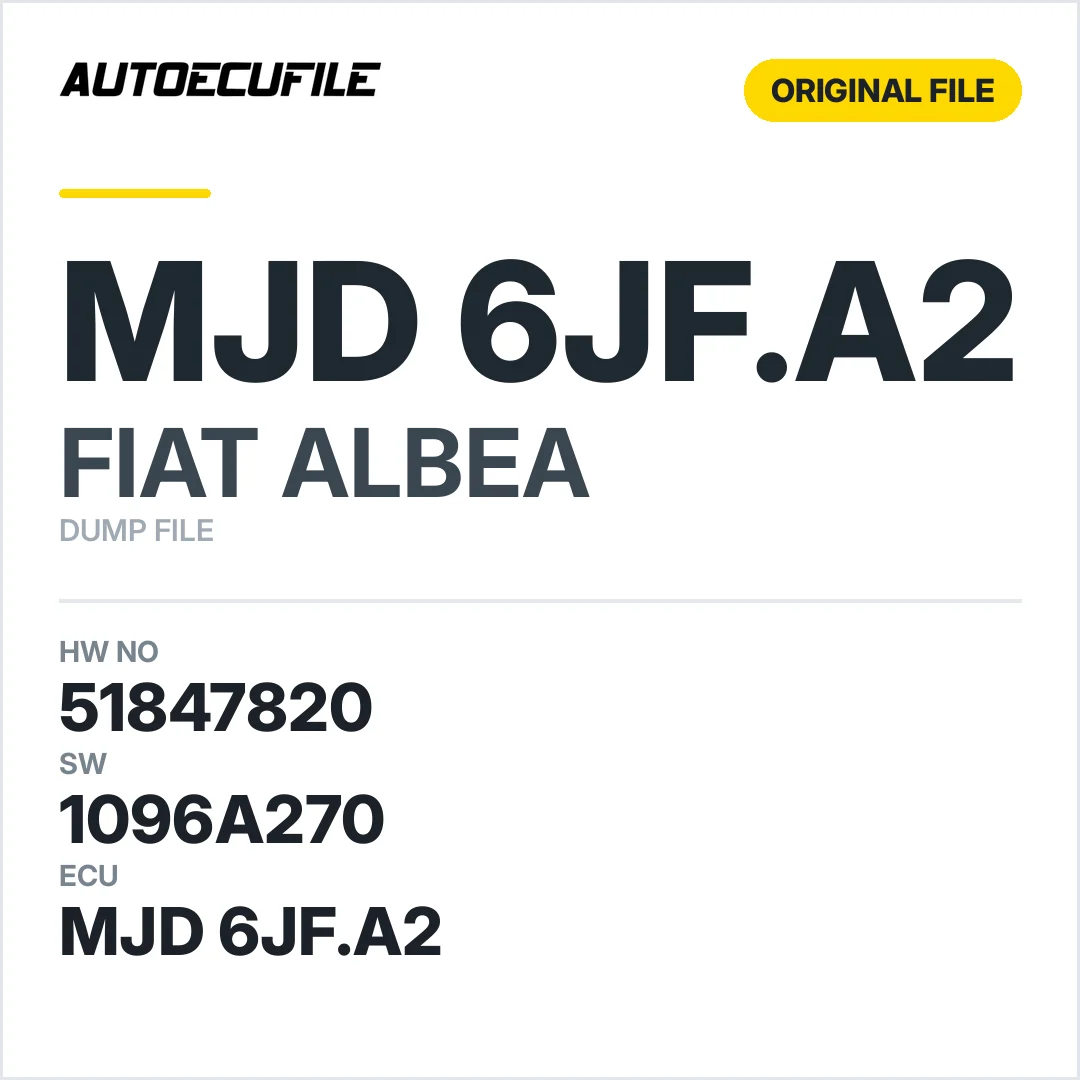 FIAT ALBEA MJD 6JF.A2 51847820 1096A270 DUMP