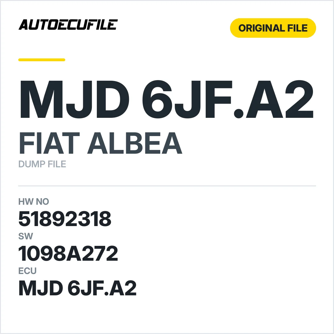 FIAT ALBEA MJD 6JF.A2 HW02B  51892318 1098A272 DUMP