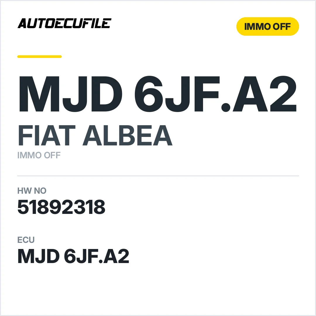 FIAT ALBEA MJD 6JF.A2 HW02B  51892318 IMMO OFF