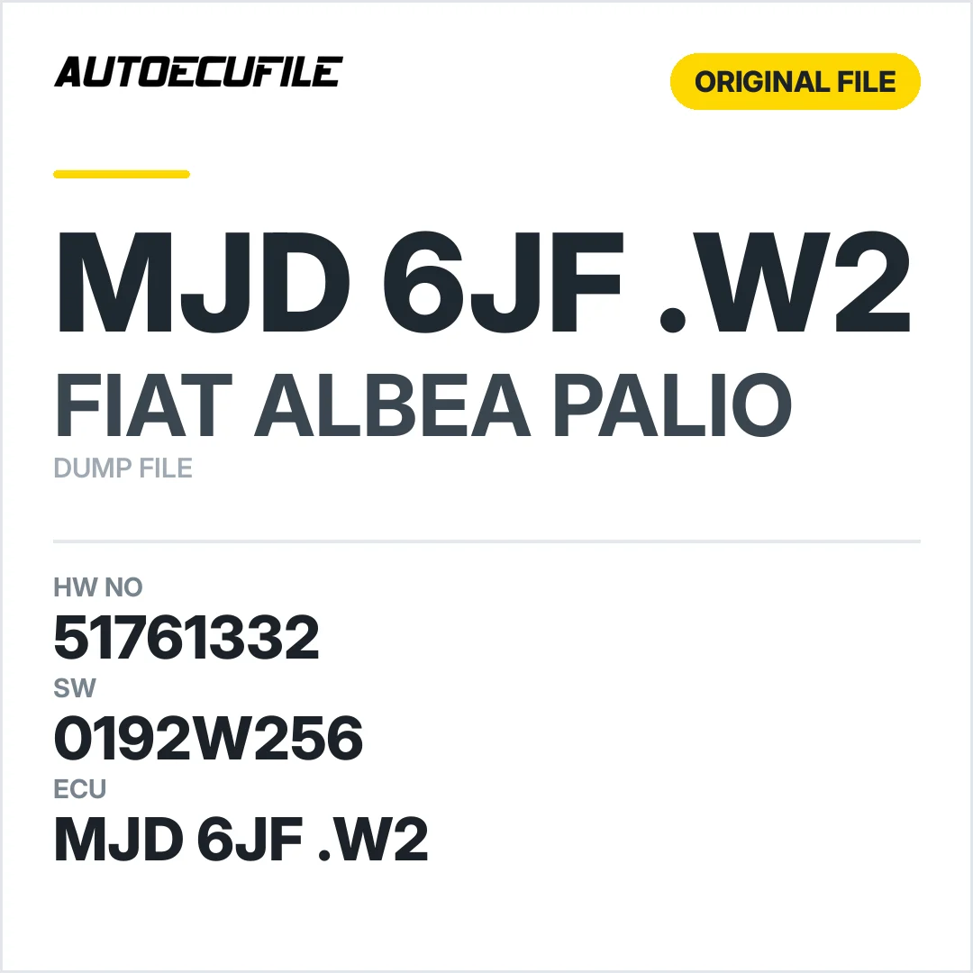 FIAT ALBEA PALIO MJD 6JF .W2 51761332 0192W256 DUMP