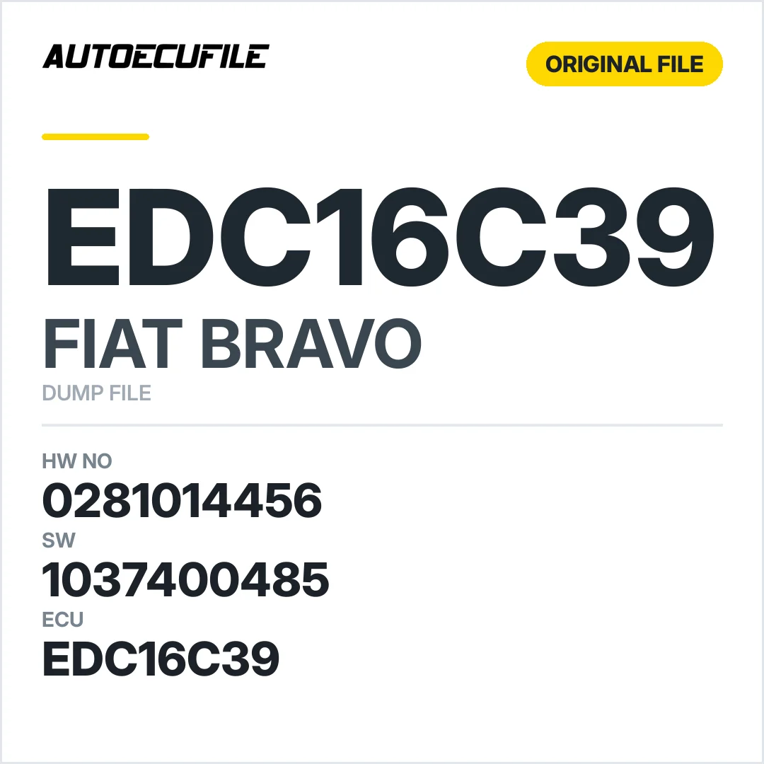 FIAT BRAVO EDC16C39 0281014456 1037400485 DUMP