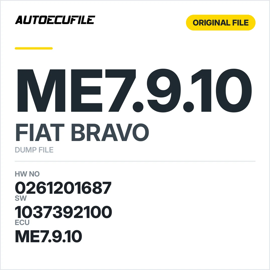 FIAT BRAVO ME7.9.10 0261201687 1037392100 DUMP