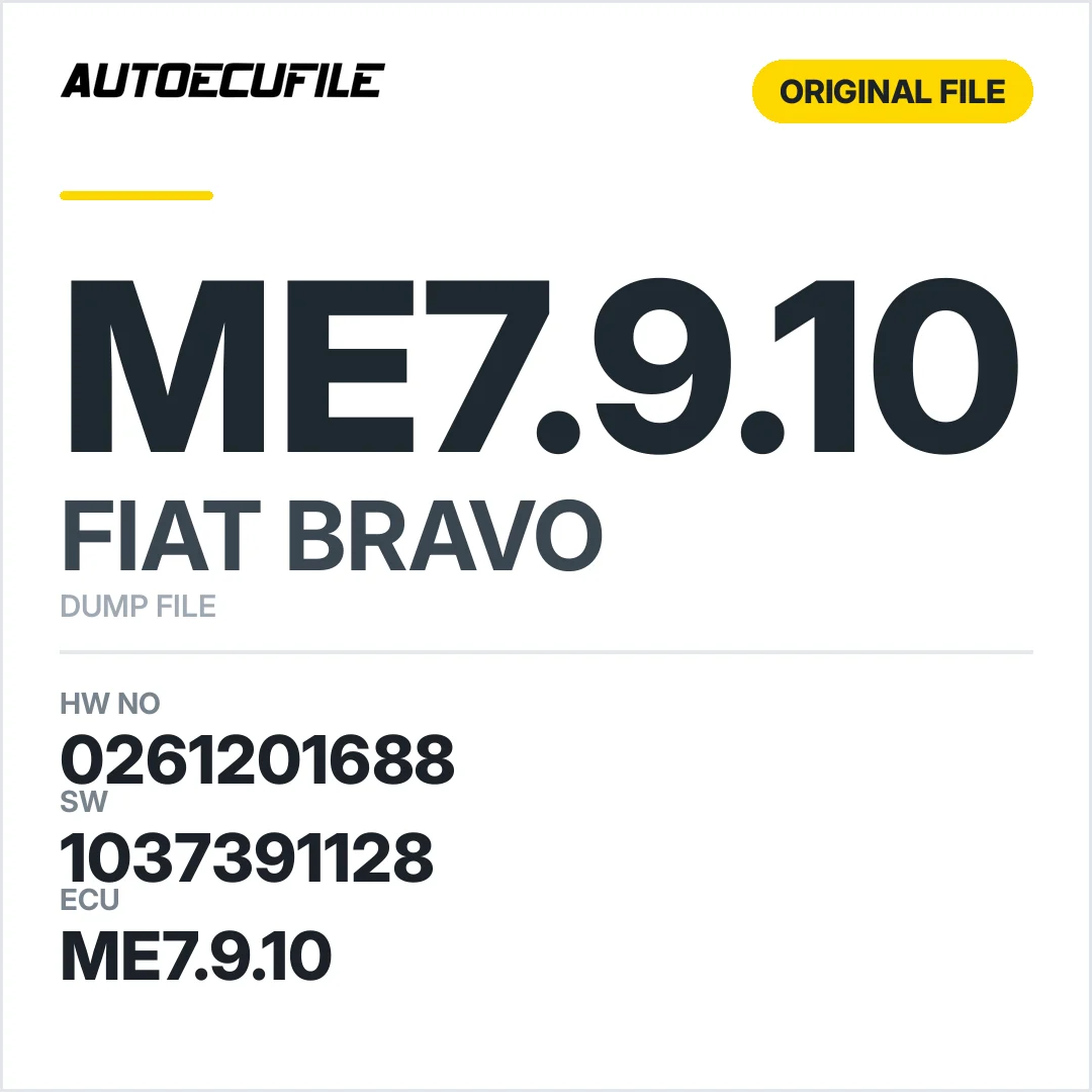 FIAT BRAVO ME7.9.10 0261201688 1037391128 DUMP