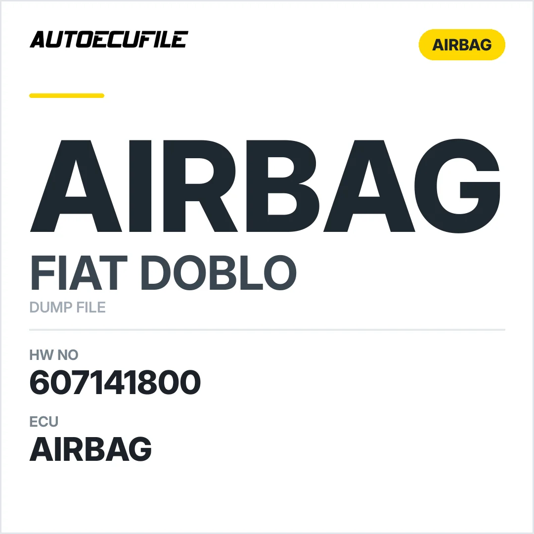 FIAT DOBLO AIRBAG 607141800 51768697 DUMP