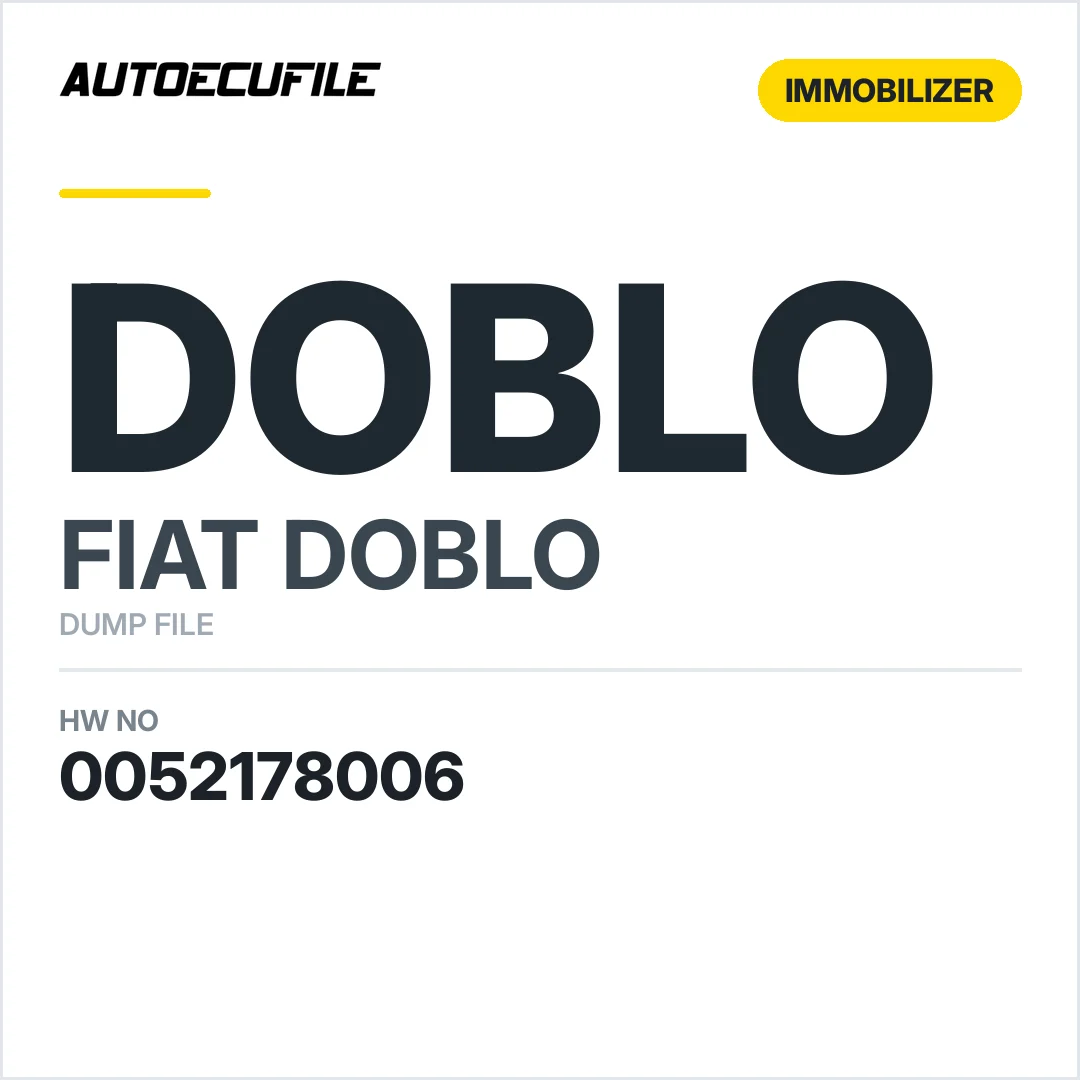 FIAT DOBLO BODY COMPUTER 0052178006 DUMP