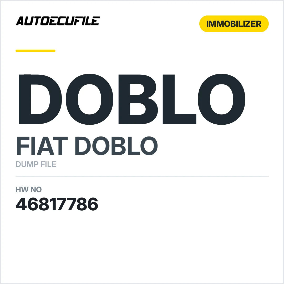 FIAT DOBLO BODY COMPUTER 46817786 DUMP